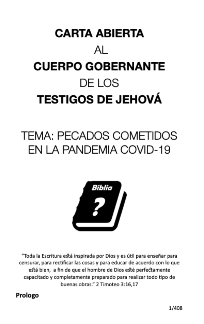 Carta Abierta al Cuerpo Gobernante de los Testigos de Jehová